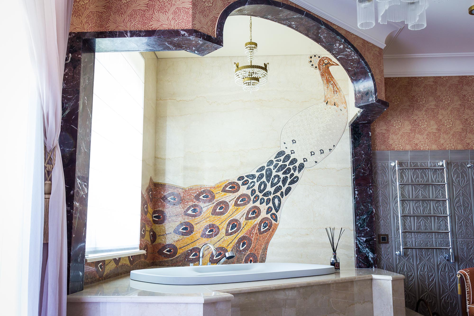 Art mosaic. Мозаика декоративная в ванной комнате